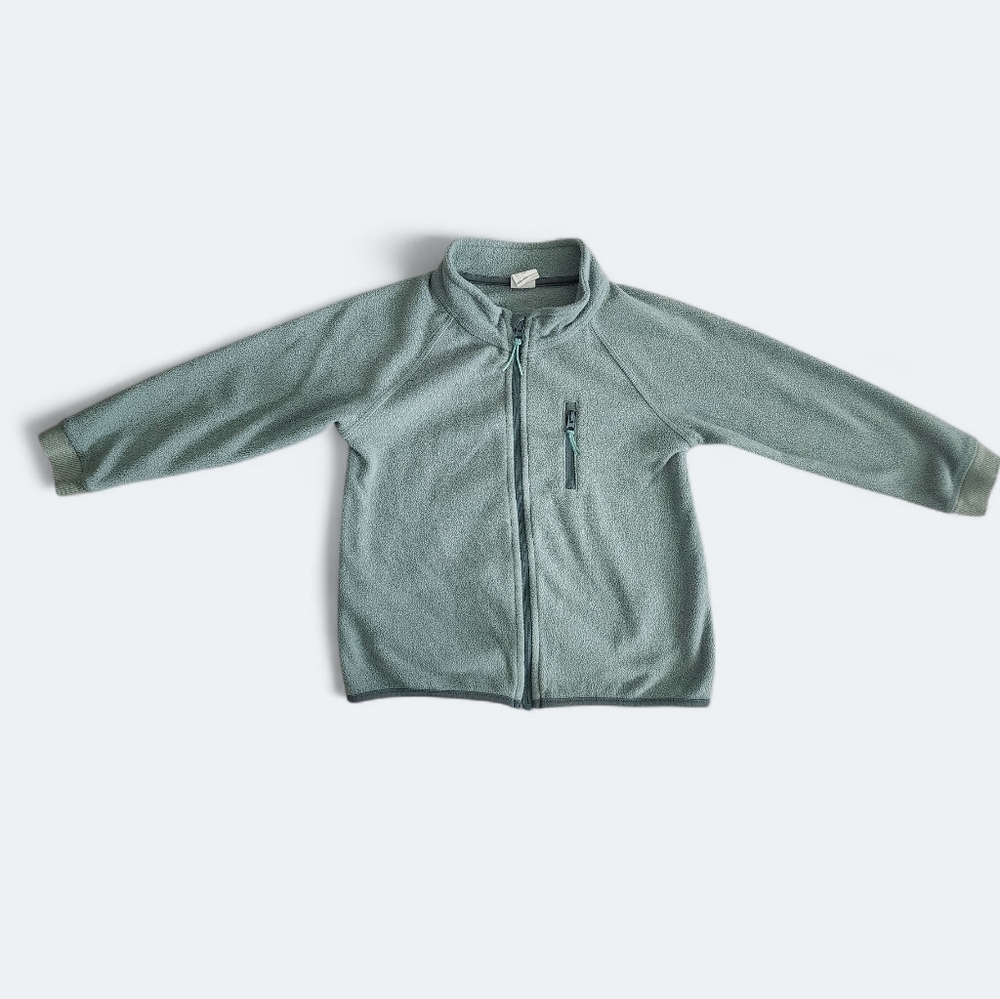 H&M Toddler Sage Green Fleece Zip Up Jacket - Size 3T